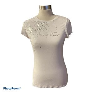 Kenneth Cole SS T-Shirt White & Silver Metallic M